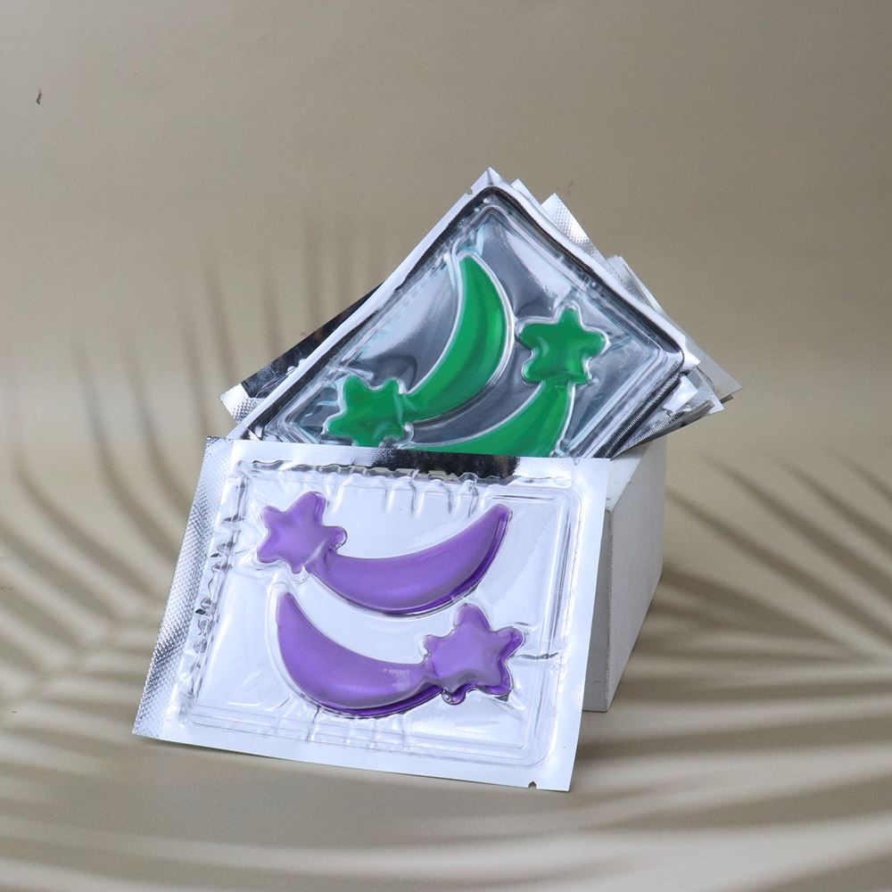 Mascarilla de hidrogel para ojos con 12 colores de estrellas para reducir las arrugas y las ojeras.
