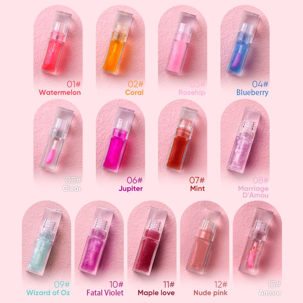 13 Color Fruit Flavor Lip Oil/Temperature Change Lip Gloss