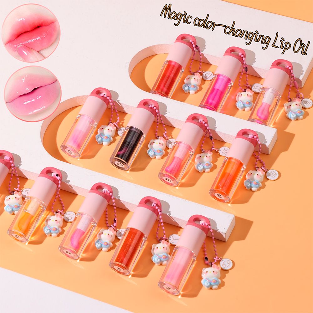 12 Constellation Pendants Moisturizing Lip Gloss Lip Oil