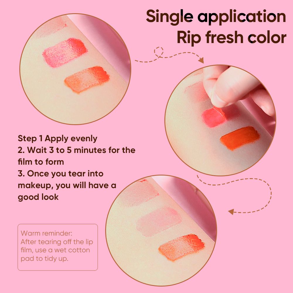 4 Colors  Moisturizing Peel Off Lip Tint Custom Logo Lip Gloss Long Lasting Waterproof Liquid Matte Gloss