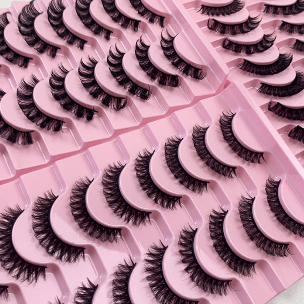 10 Pairs Of False Eyelashes Thick/Curly/Soft