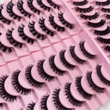 10 Pairs Of False Eyelashes Thick/Curly/Soft