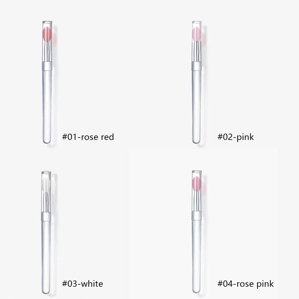 4-Color Silicone Lip Brush With Cover Portable Lipstick Brush Lip Mask Brush Lipstick Brush