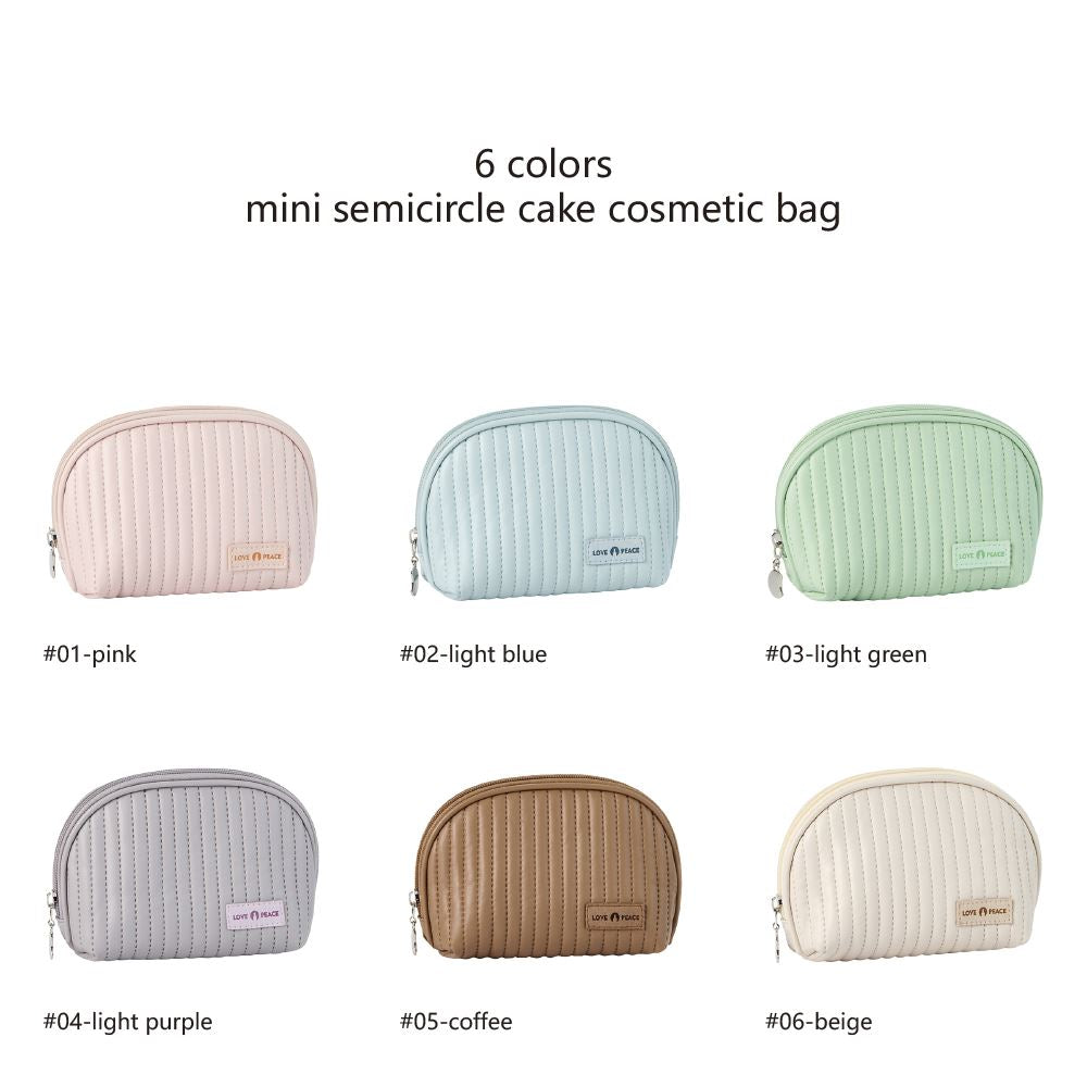 Mini bolsa de cosméticos semicircular para tartas de 6 colores