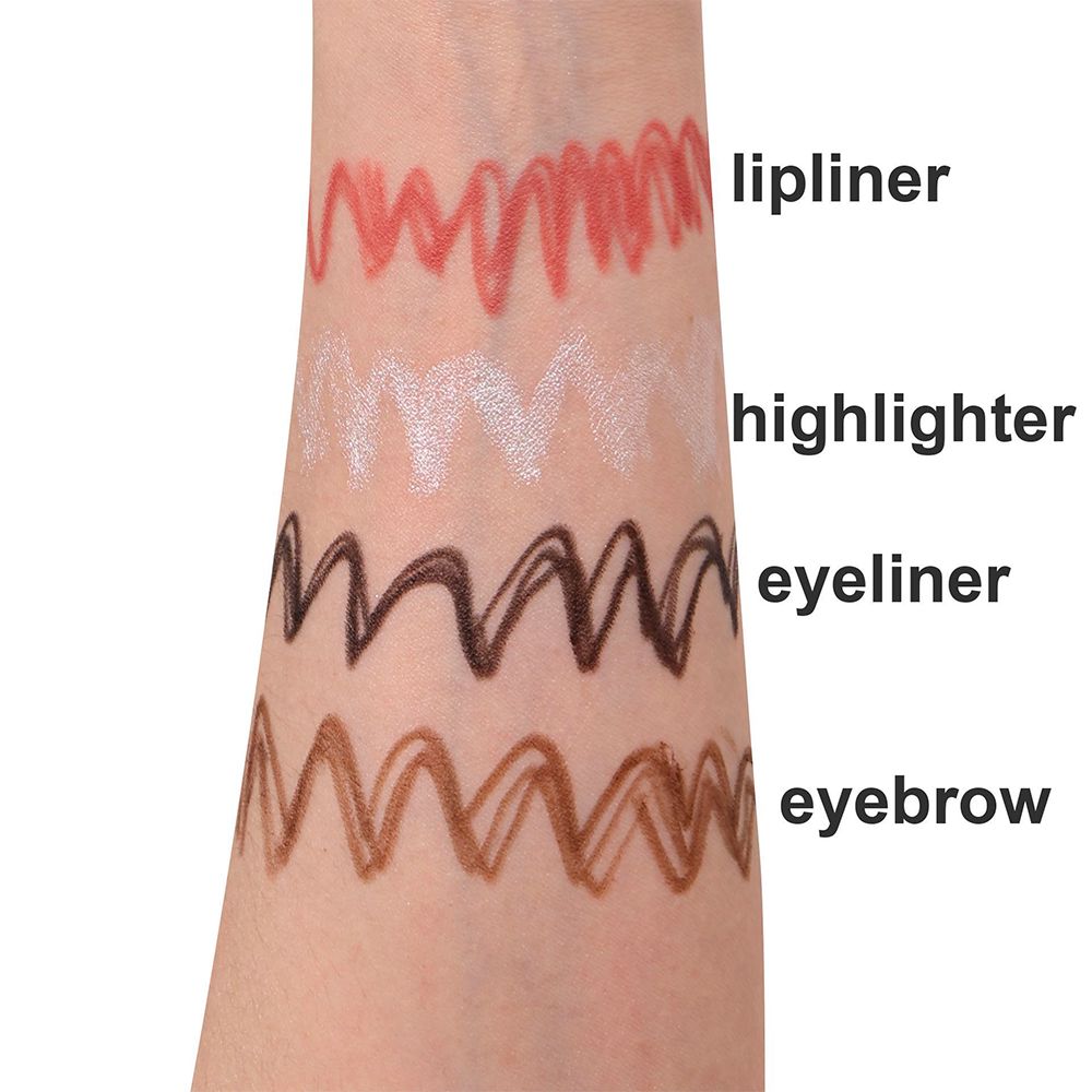 4-in-1-Multifunktionsset aus Eyeliner/Lipliner/Augenbrauenstift/Highlighter