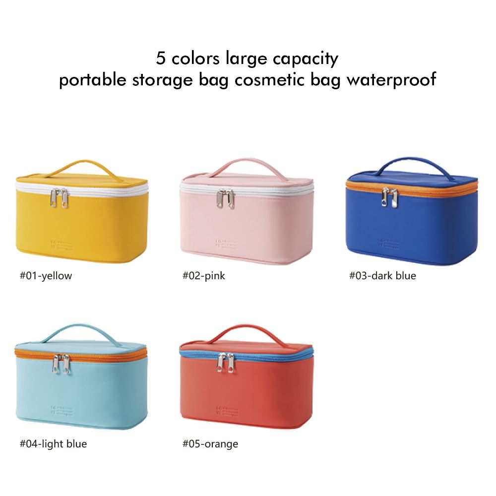 Bolsa de almacenamiento portátil de gran capacidad en 5 colores, bolsa de cosméticos impermeable