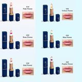 6 Colors Gold Foil Small Flower Color Changing Moisturizing Lipstick