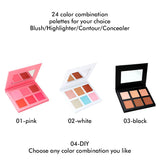 24 Color Combination Palettes For Your Choice Blush/Highlighter/Contour/Concealer