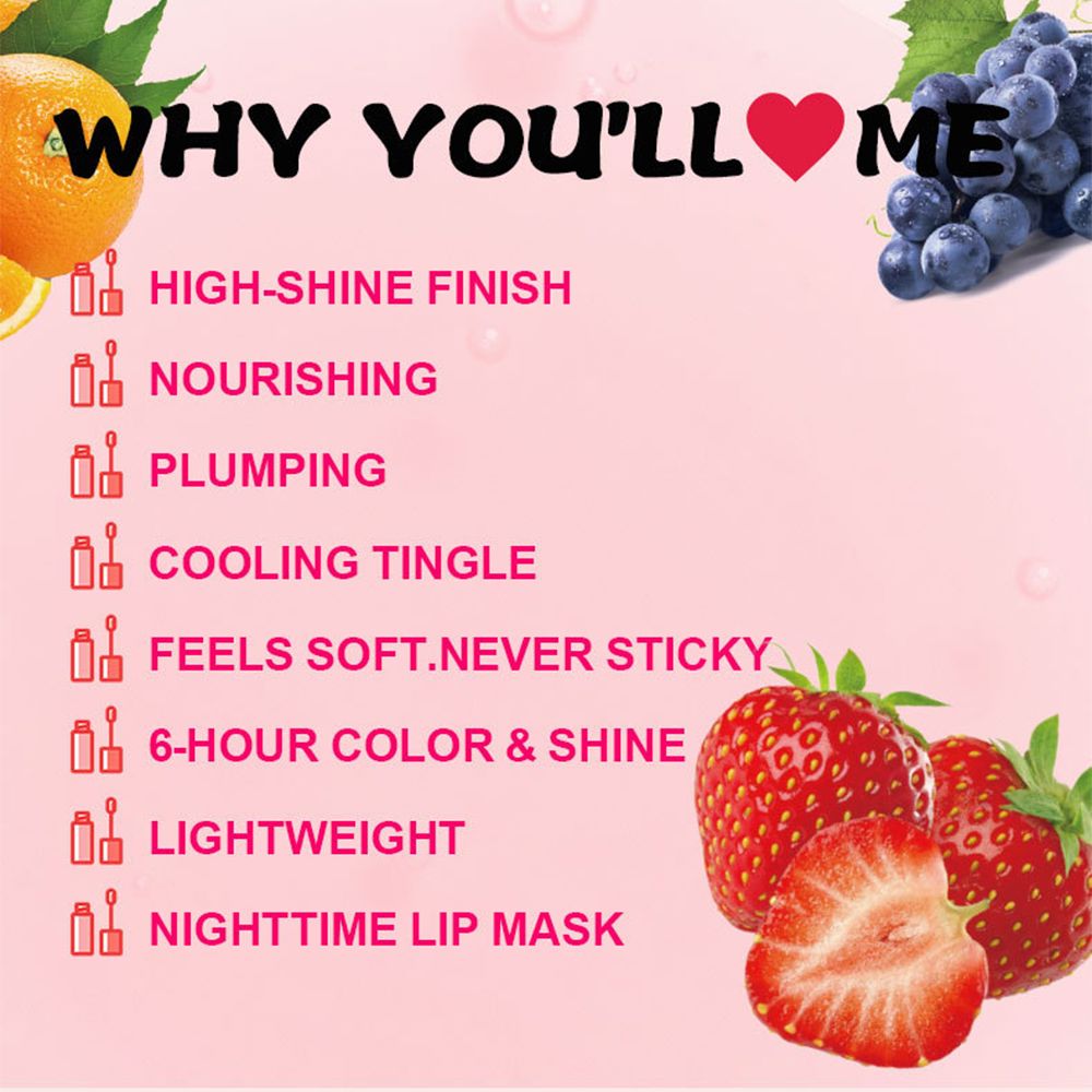 6 Colors Vegetarian Fruit Flavor Lip Oil Anti-drying Moisturizing