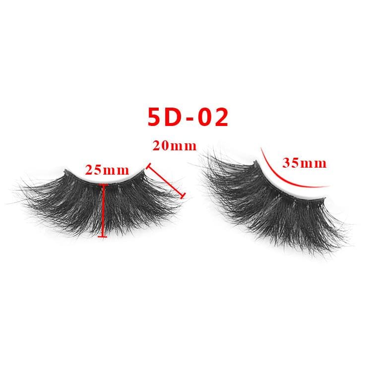 25mm 5D Cross Thick Mink Hair False Eyelashes #34-36