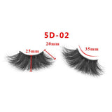 25mm 5D Cross Thick Mink Hair False Eyelashes #34-36