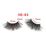 25mm 5D Cross Thick Mink Hair False Eyelashes #34-36