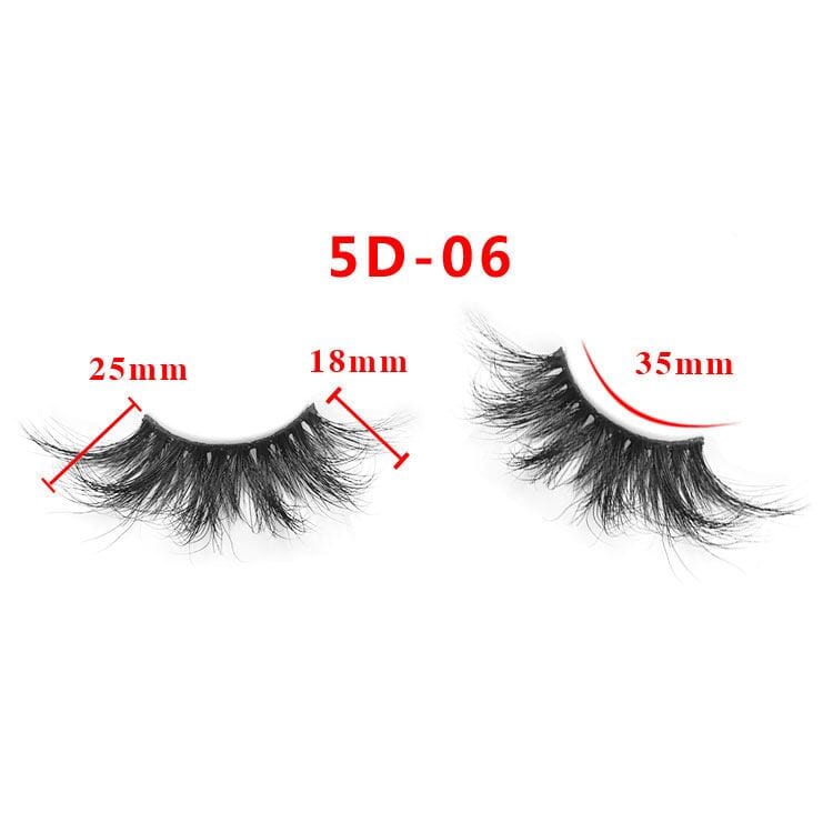 25mm 5D Cross Thick Mink Hair False Eyelashes #34-36