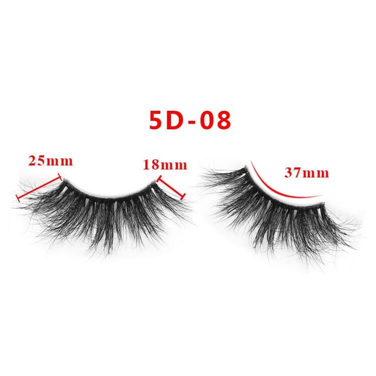 25mm 5D Cross Thick Mink Hair False Eyelashes #34-36