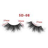 25mm 5D Cross Thick Mink Hair False Eyelashes #34-36