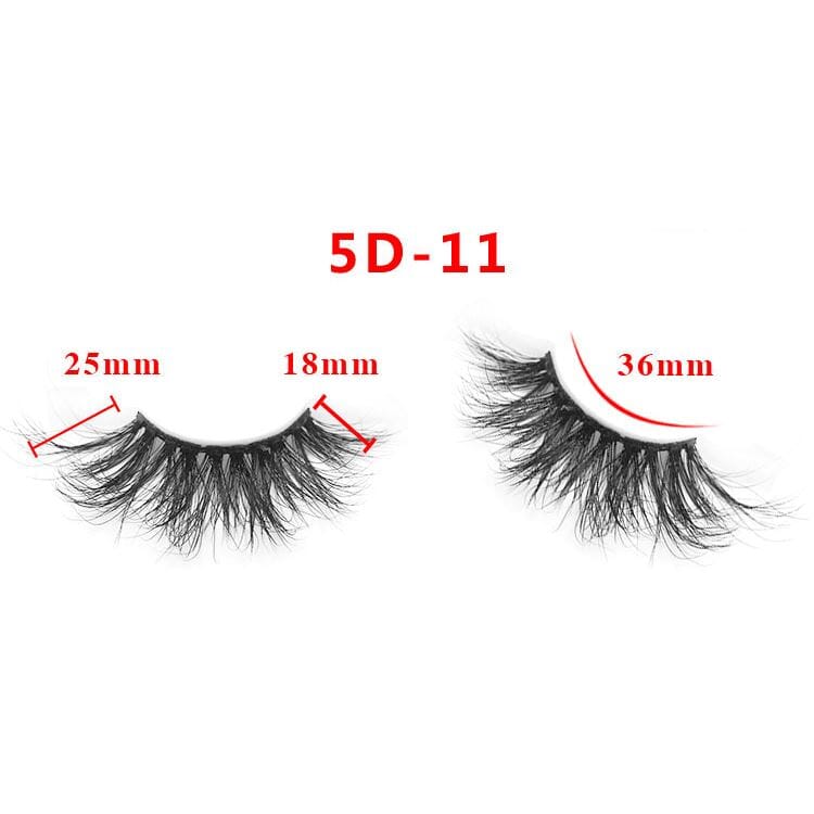 25mm 5D Cross Thick Mink Hair False Eyelashes #34-36