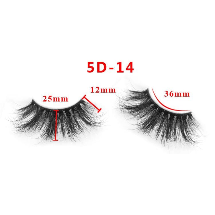 25mm 5D Cross Thick Mink Hair False Eyelashes #34-36