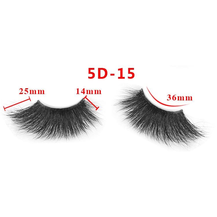 25mm 5D Cross Thick Mink Hair False Eyelashes #34-36
