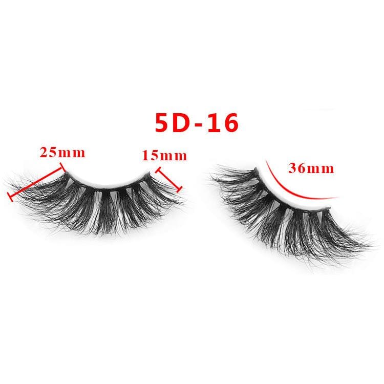 25mm 5D Cross Thick Mink Hair False Eyelashes #34-36
