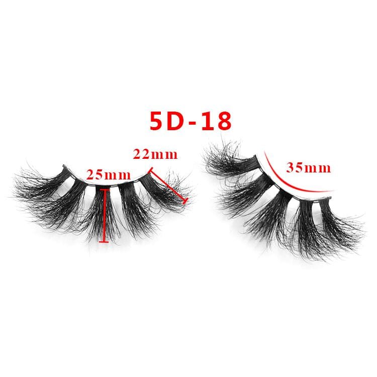 25mm 5D Cross Thick Mink Hair False Eyelashes #34-36