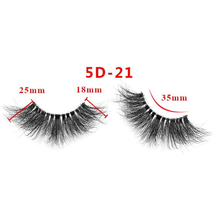 25mm 5D Cross Thick Mink Hair False Eyelashes #34-36