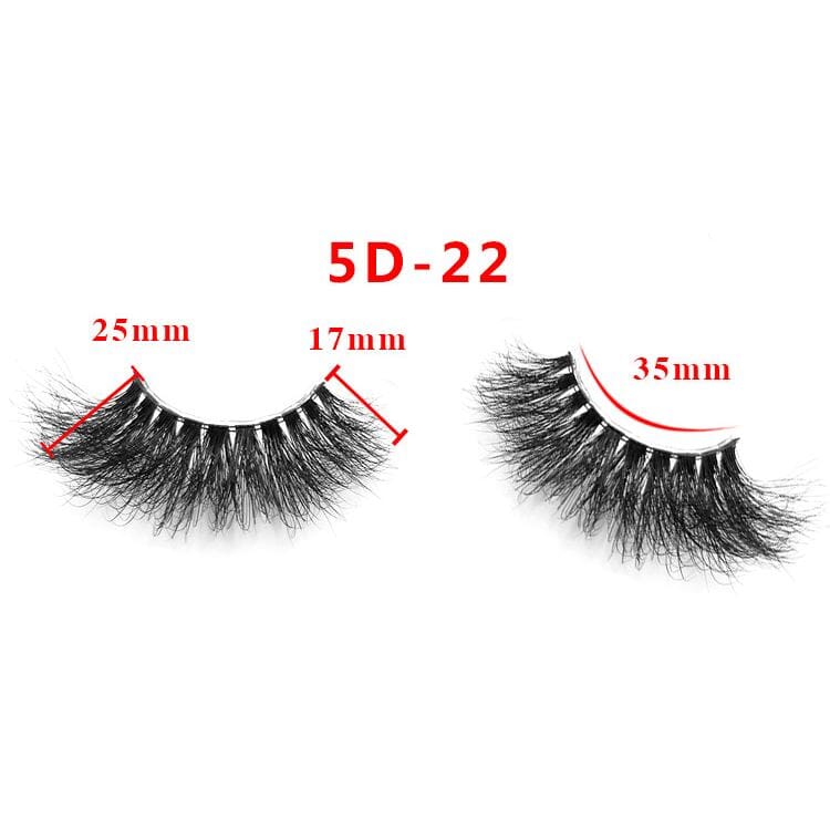25mm 5D Cross Thick Mink Hair False Eyelashes #34-36