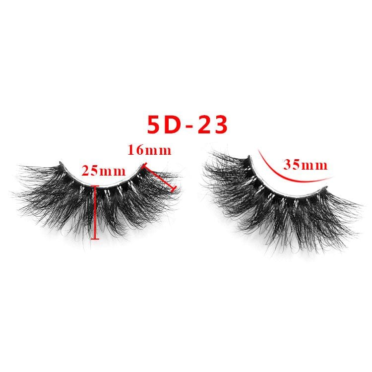 25mm 5D Cross Thick Mink Hair False Eyelashes #34-36