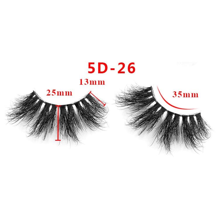25mm 5D Cross Thick Mink Hair False Eyelashes #34-36