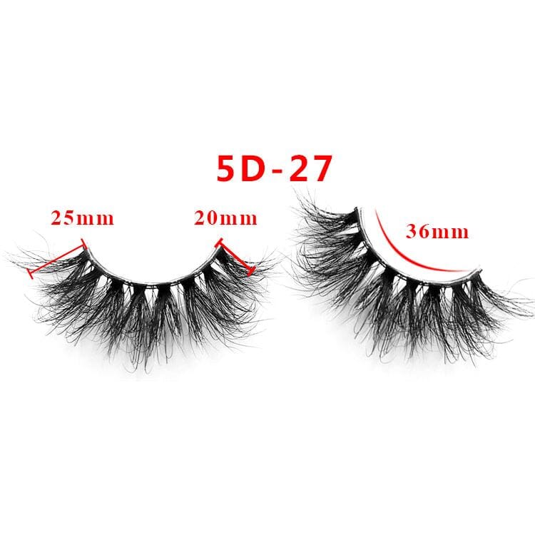25mm 5D Cross Thick Mink Hair False Eyelashes #34-36