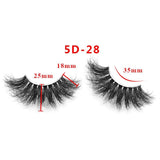 25mm 5D Cross Thick Mink Hair False Eyelashes #34-36
