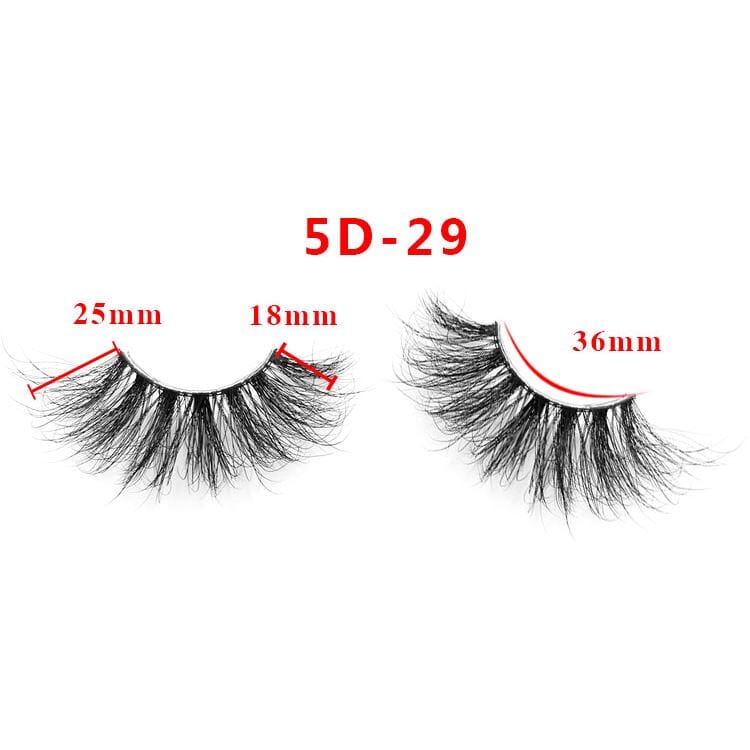 25mm 5D Cross Thick Mink Hair False Eyelashes #34-36