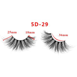 25mm 5D Cross Thick Mink Hair False Eyelashes #34-36