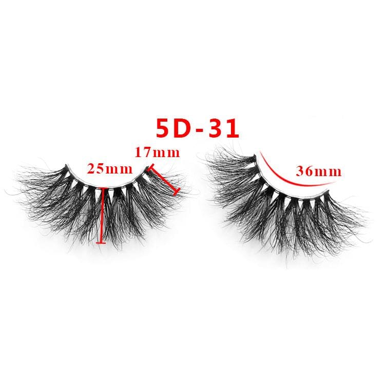 25mm 5D Cross Thick Mink Hair False Eyelashes #34-36