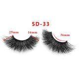 25mm 5D Cross Thick Mink Hair False Eyelashes #34-36