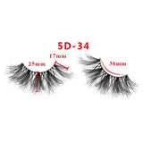 25mm 5D Cross Thick Mink Hair False Eyelashes #34-36