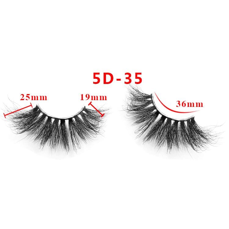 25mm 5D Cross Thick Mink Hair False Eyelashes #34-36