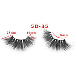 25mm 5D Cross Thick Mink Hair False Eyelashes #34-36