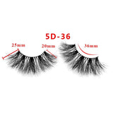 25mm 5D Cross Thick Mink Hair False Eyelashes #34-36