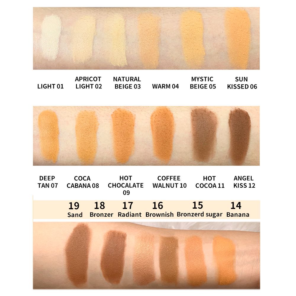 19 Colors Of Makeup Powder To Conceal And Modify The Face