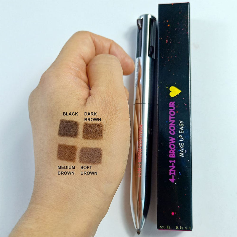 4-IN-1 BROW CONTOUR /Black/Dark brown/Medium brown/Soft brown
