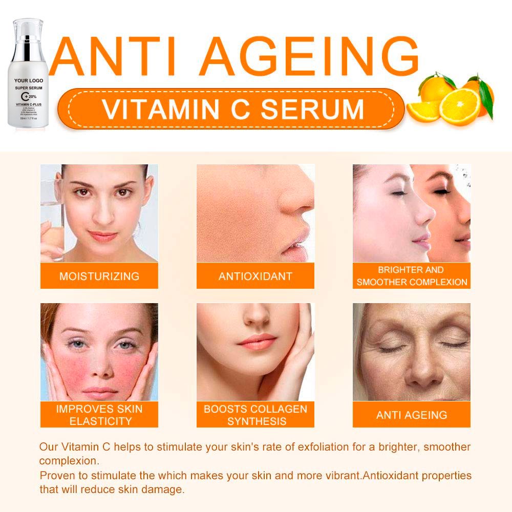 Suero de vitamina C antiarrugas, reparador y potenciador del colágeno