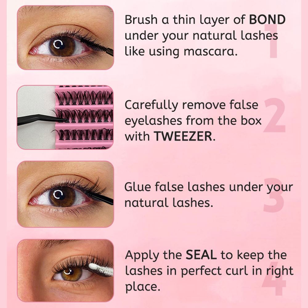 120PCS Cluster Eyelashes 8-16mm Wispy Individual Lashes Extensions Natural Look Lashes D Curl Fluffy Cluster Lashes