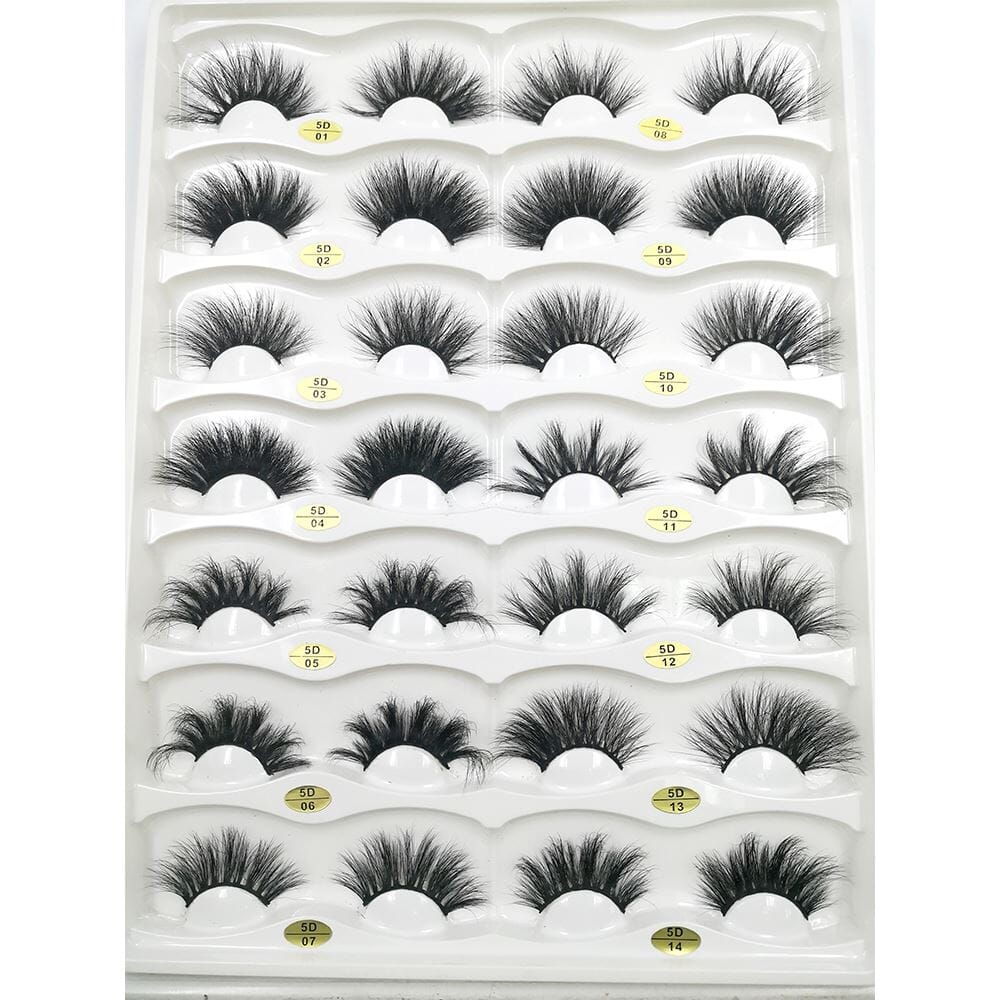 25mm 5D Cross Thick Mink Hair False Eyelashes #34-36
