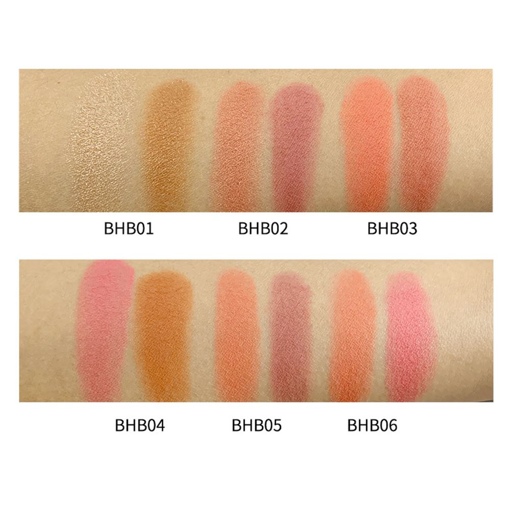 Wholesale Cosmetics Highlighter Make Up Private Label High Pigment Shimmer Makeup Blush Contour 2 In 1 Blush Palette