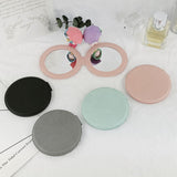 4-color round PU leather double-sided magnetic folding makeup mirror
