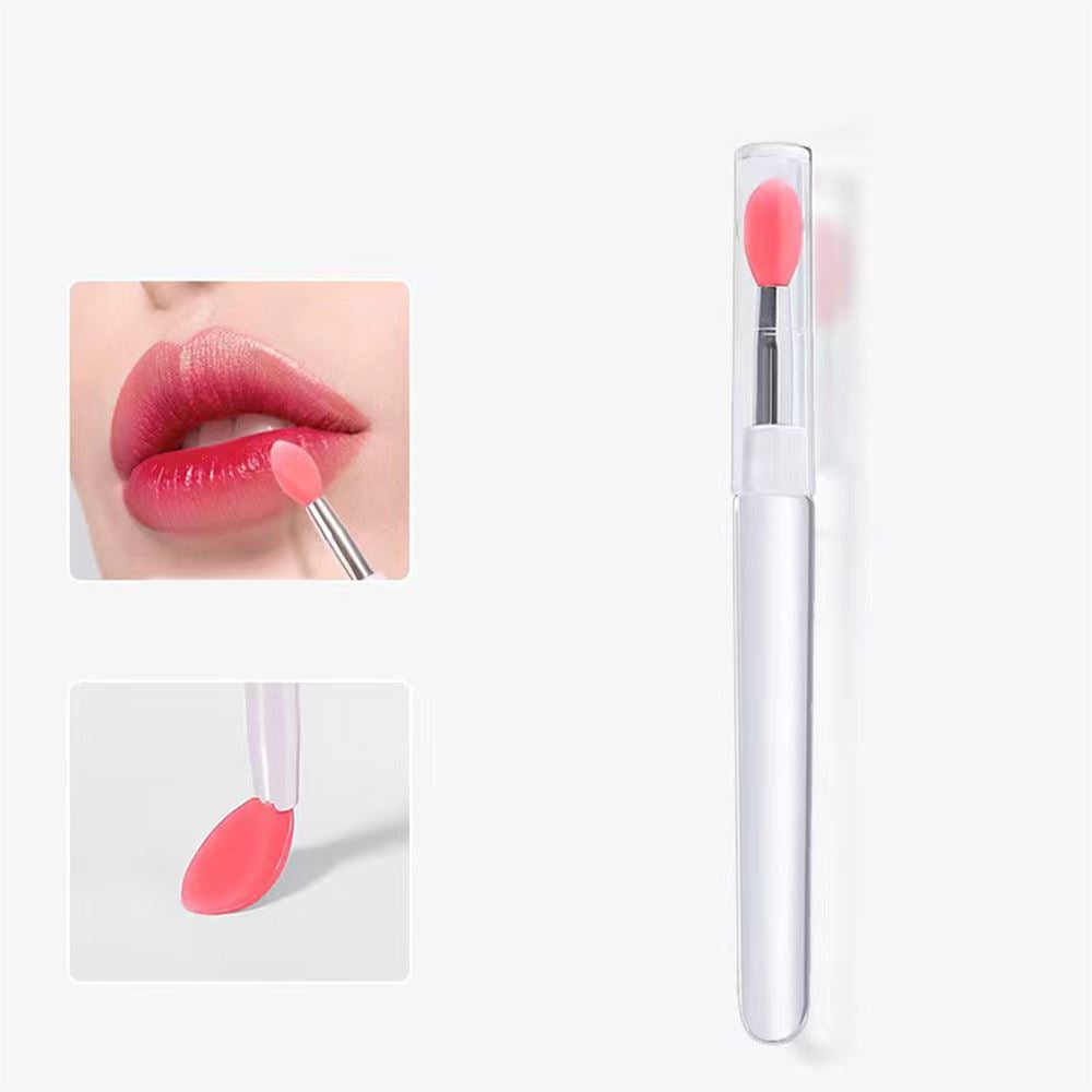4-Color Silicone Lip Brush With Cover Portable Lipstick Brush Lip Mask Brush Lipstick Brush