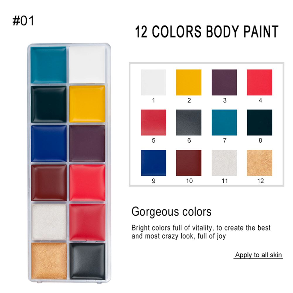 12 Color Oil Colored Human Body Painting Pigment