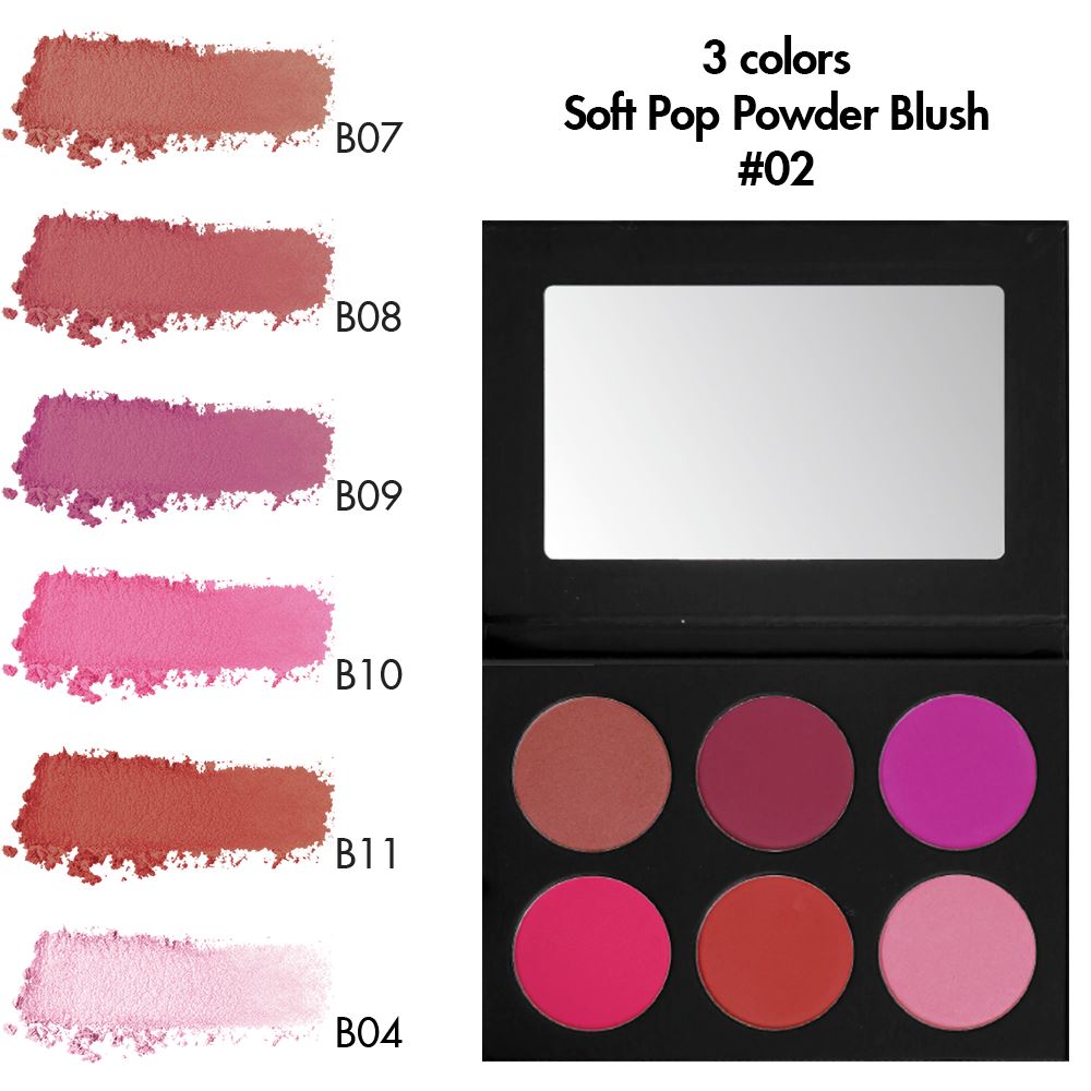 3 Colors Soft Pop Powder Blush【30-100-200PCS Free Shipping & Free Print Logo】