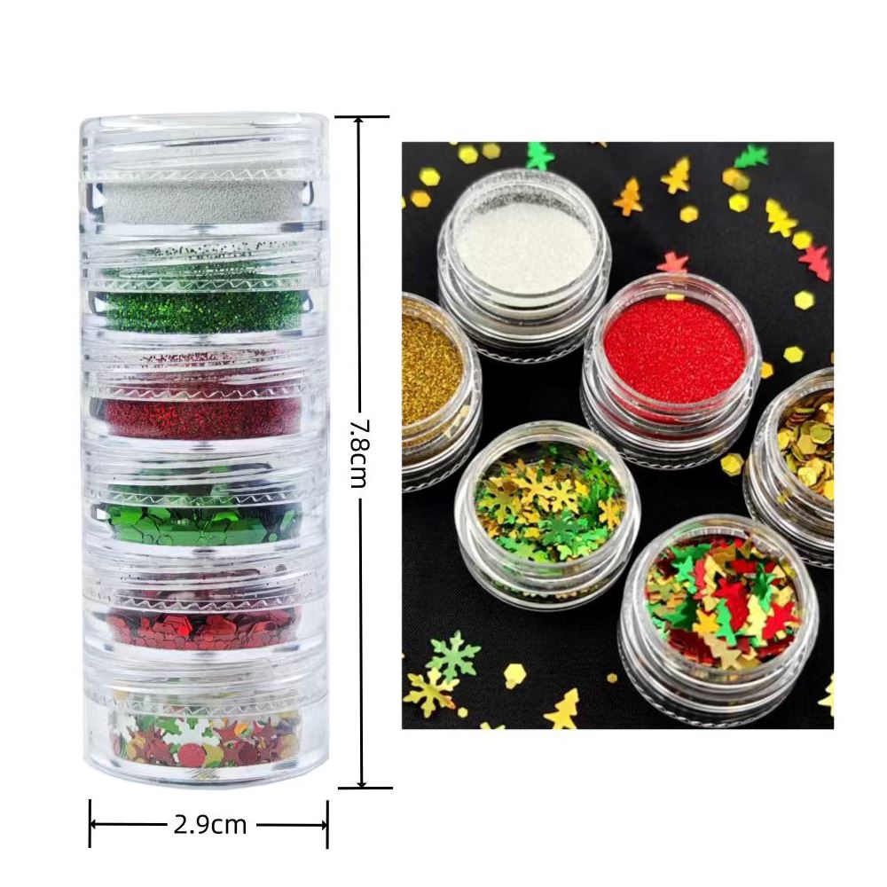 4 Colors Christmas Themed Glitter Patches