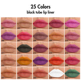 25 color black tube lip liner
